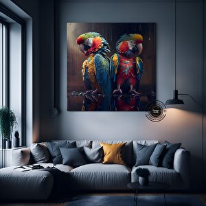 Papağan Soyut Sanat Kanvas