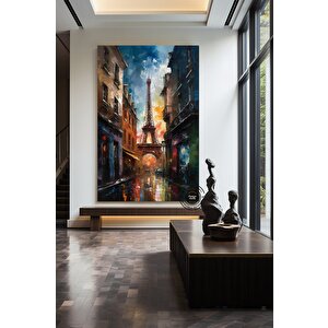 Eyfel Kulesi Soyut Poster; Paris Duvar Sanatı