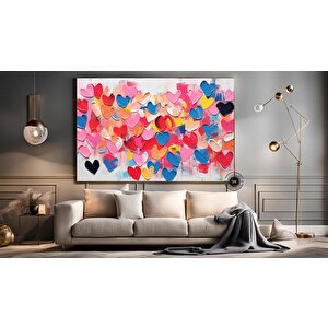 Romantik Kalp Kanvas; Sevgililer Günü Dekoru
