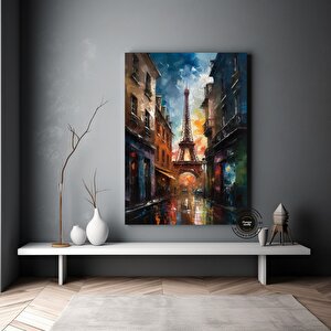 Eyfel Kulesi Soyut Poster; Paris Duvar Sanatı