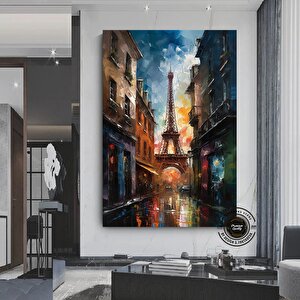 Eyfel Kulesi Soyut Poster; Paris Duvar Sanatı 60x120 cm