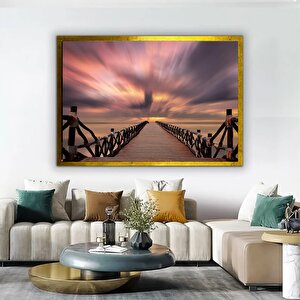 Soyut Gün Batımı Kanvas; Gökyüzü Tablosu