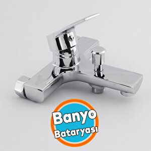 Banyo Bataryası Duvar Tipli Lavabo Mutfak Duş Musluğu Mix Batarya Sıcak Soğuk Çift Su Girişli