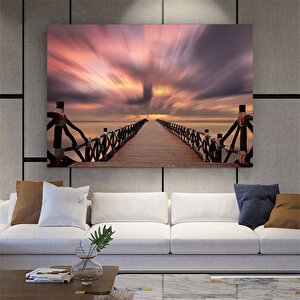Soyut Gün Batımı Kanvas; Gökyüzü Tablosu 60x90 cm