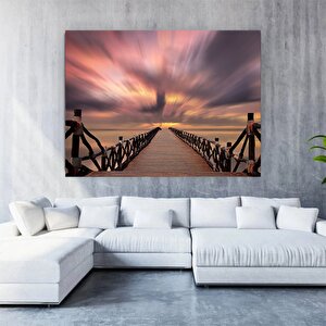 Soyut Gün Batımı Kanvas; Gökyüzü Tablosu 60x90 cm