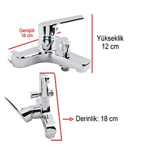 Banyo Bataryası Duvar Tipli Lavabo Mutfak Duş Musluğu Lüks Batarya Sıcak Soğuk Çift Su Girişli