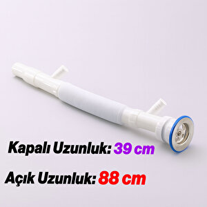 Çift Çıkışlı Lavabo Sifonu Körüklü Hortum Çamaşır Ve Bulaşık Makinesi Uyumlu Süzgeç Koku Yapmaz