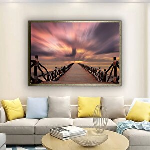Soyut Gün Batımı Kanvas; Gökyüzü Tablosu