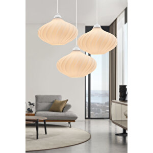 Leonor 3'lü Beyaz Modern Pinterst Tarzı Sarkıt Avize