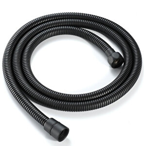 Spiral Paslanmaz Örgülü Duş Bağlantı Hortumu 150 Cm Dayanıklı Esnek Banyo Aksesuarı Fıskiye Siyah