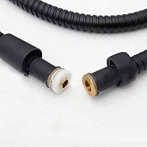 Spiral Paslanmaz Örgülü Duş Bağlantı Hortumu 150 Cm Dayanıklı Esnek Banyo Aksesuarı Fıskiye Siyah