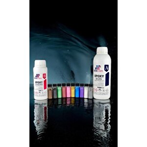 Ultra Şeffaf Reçine 1,5 Kg Epoxy Sedefli Pigment 10 Renk 20 Ml Hobi Sanat Tepsi Magnet Ahşap Için