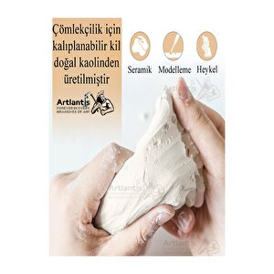 Beyaz Seramik Hamuru 5 Li Ahşap Ebeşuar Seti 1 Paket 2 Adet 500gr Beyaz Seramik Hamuru Beyaz Kil Çamuru Modelleme Çamuru