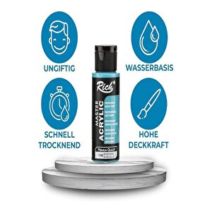Rich Mastermix Akrilik Boya 6 Renk 60 Ml 1 Paket Pastel Renkler Akrilik Boya 6 Lı Profesyonel Tuval Canvas