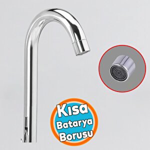 Metal Lavabo Mutfak Musluk Batarya Kuğu Lüks Evye Borusu Krom Su Kısa 360° Dönen Kaliteli Dayanıklı