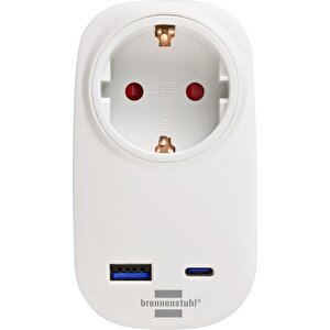 Premium Serisi Tek Soketli 20w Hızlı Şarj Özellikli 1 Typ-c + 1 Usb' Li Şarj Korumalı Priz