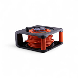 Makaralı Uzatma Kablosu Cca 3x2.5 Mm 30 Mt Plastik Gövde 4 Prizli Monofaze Termal Sigortalı Seyyar