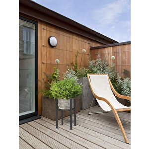 Ayarlanabilir Metal Saksı Ve Çiçeklik Standı | Siyah Mat | Dekoratif Salon & Balkon Bitki Standı Mat Siyah