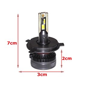 Volvo 960 1994-1998 Far Ampulü Gt Nano Beyaz H4 Mini Led Xenon Şimşek Etkili 22000 Lümen