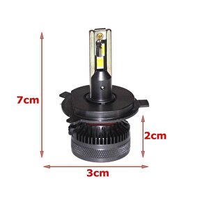 Opel Corsa A 1982-1993 Far Ampulü Gt Nano Beyaz H4 Mini Led Xenon Şimşek Etkili 22000 Lümen