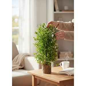 Yapay Çiçek Kütük Saksıda Çam Ağacı 50cm