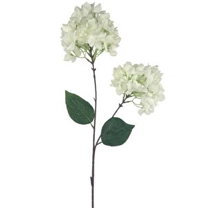 Yapay Çiçek Ortanca 90cm 2toplu Beyaz Tek Dal Kumaş Çiçek Uzun Dal