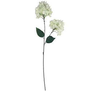 Yapay Çiçek Ortanca 90cm 2toplu Beyaz Tek Dal Kumaş Çiçek Uzun Dal