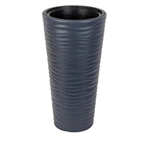 Antrasit Kumsal Vazo Dekoratif Uzun Saksı 5.5 Lt  30*57cm