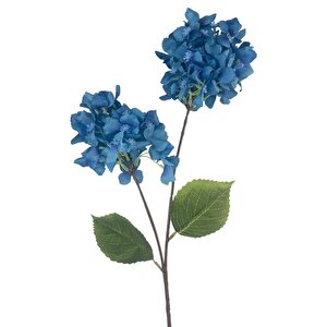 Yapay Çiçek Ortanca 90cm 2toplu Mavi Koyu Tek Dal Kumaş Çiçek Uzun Dal