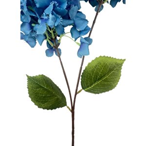Yapay Çiçek Ortanca 90cm 2toplu Mavi Koyu Tek Dal Kumaş Çiçek Uzun Dal