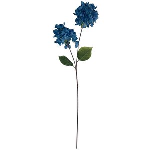Yapay Çiçek Ortanca 90cm 2toplu Mavi Koyu Tek Dal Kumaş Çiçek Uzun Dal