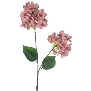 Yapay Çiçek Ortanca 90cm 2toplu Gülkurusu Koyu Tek Dal Kumaş Çiçek Uzun Dal