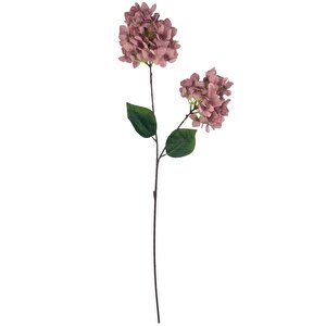 Yapay Çiçek Ortanca 90cm 2toplu Gülkurusu Koyu Tek Dal Kumaş Çiçek Uzun Dal