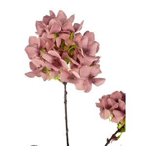 Yapay Çiçek Ortanca 90cm 2toplu Gülkurusu Koyu Tek Dal Kumaş Çiçek Uzun Dal