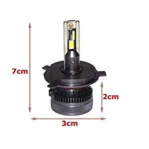 Volkswagen Beetle 2011-2019 Far Ampulü Gt Nano Beyaz H4 Mini Led Xenon Şimşek Etkili 22000 Lümen