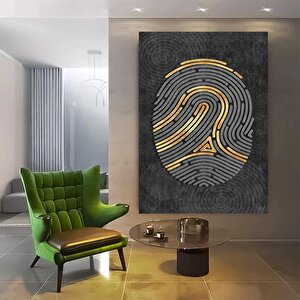 Parmak İzi Posterli Kanvas Tablo Duvar Sanatı | Modern Oturma Ve Yatak Odası Dekoru 80x120 cm