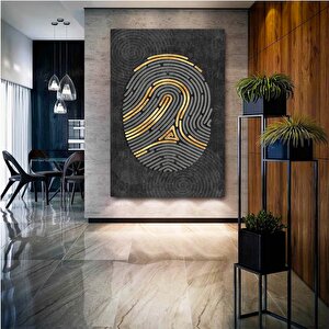 Parmak İzi Posterli Kanvas Tablo Duvar Sanatı | Modern Oturma Ve Yatak Odası Dekoru 80x120 cm