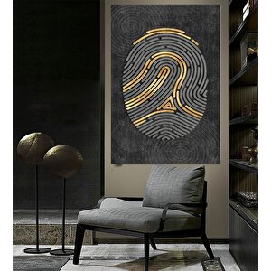Parmak İzi Posterli Kanvas Tablo Duvar Sanatı | Modern Oturma Ve Yatak Odası Dekoru