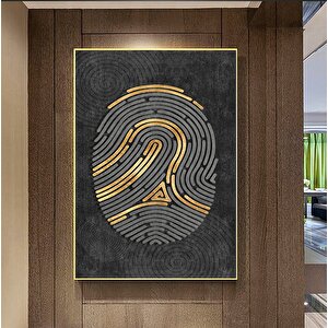 Parmak İzi Posterli Kanvas Tablo Duvar Sanatı | Modern Oturma Ve Yatak Odası Dekoru