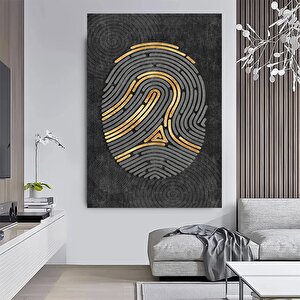 Parmak İzi Posterli Kanvas Tablo Duvar Sanatı | Modern Oturma Ve Yatak Odası Dekoru