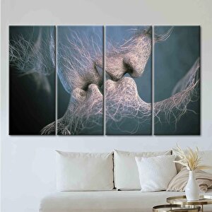 Öpüşen Çift Tablosu, Sevgililer Günü Hediyesi, Modern & Romantik Kanvas Poster