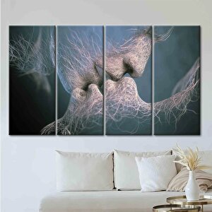 Öpüşen Çift Tablosu, Sevgililer Günü Hediyesi, Modern & Romantik Kanvas Poster