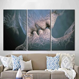 Öpüşen Çift Tablosu, Sevgililer Günü Hediyesi, Modern & Romantik Kanvas Poster