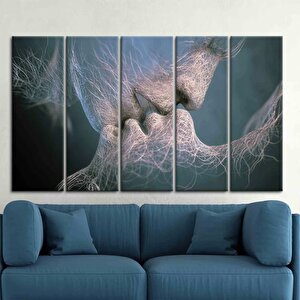 Öpüşen Çift Tablosu, Sevgililer Günü Hediyesi, Modern & Romantik Kanvas Poster