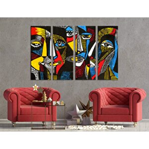 Gerçeküstü Renkli Yüzler; Soyut Duvar Dekoru; Trendy Poster; İnsan Portresi Kanvas; Soyut Yüz Sanatı