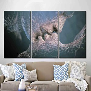 Öpüşen Çift Tablosu, Sevgililer Günü Hediyesi, Modern & Romantik Kanvas Poster