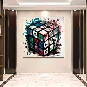 Rubik Küpü Kanvas Sanatı | Zeka Oyunu | Pop Art Baskı