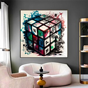 Rubik Küpü Kanvas Sanatı | Zeka Oyunu | Pop Art Baskı