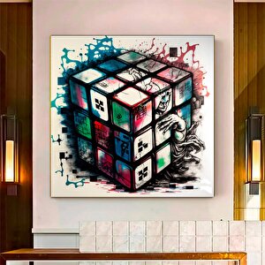 Rubik Küpü Kanvas Sanatı | Zeka Oyunu | Pop Art Baskı