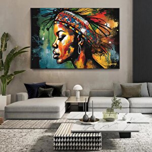 Modern Afro-amerikan Kadın Graffiti Duvar Sanatı. Kadın Graffiti Duvar Dekoru